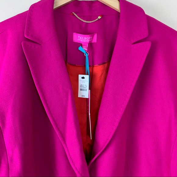NWT Talbots Fuchsia Pink Blazer Gold Buttons 22W - Picture 9 of 16